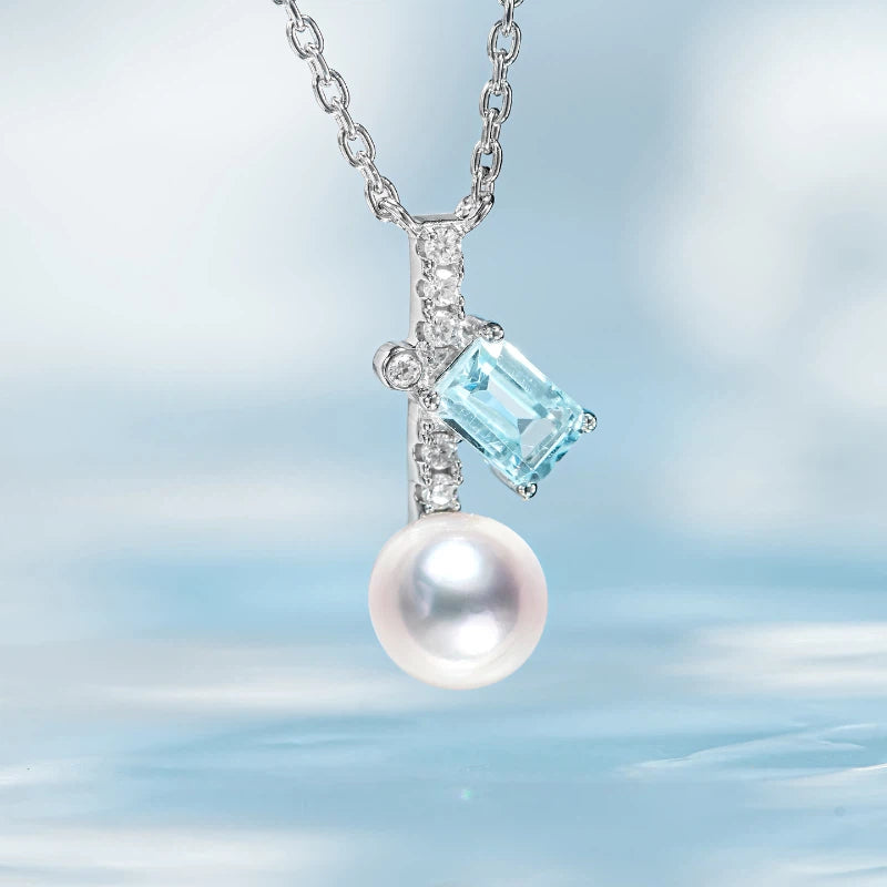 Topaz S925 Silver Saltwater Pearl Necklace