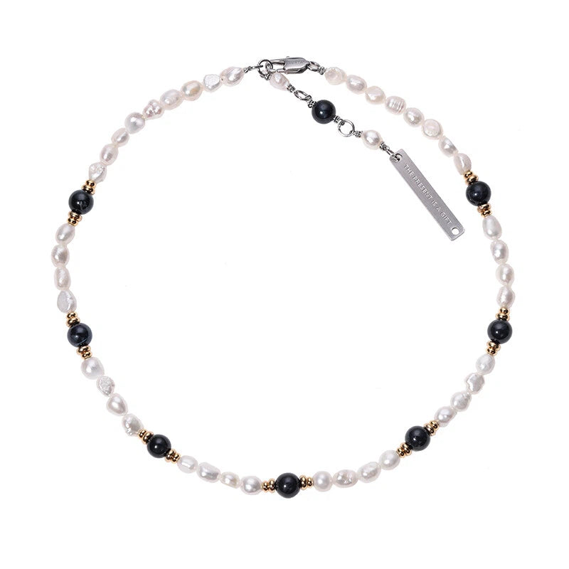 Baroque Pearl & Tiger Eye Stone Layered Necklace