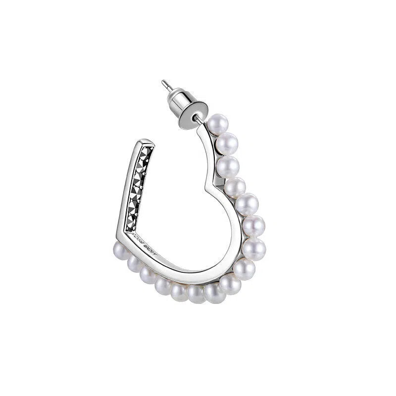 High-End Design Heart-Shaped Pearl Earrings