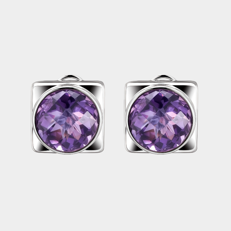 Yearning for the North Star Series Natural Amethyst Earrings