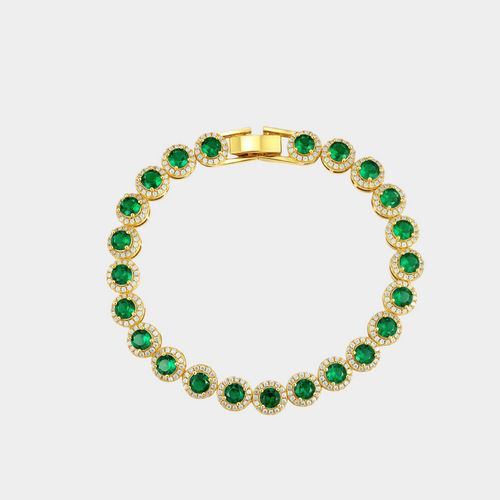 18K Gold Emerald Tennis Bracelet