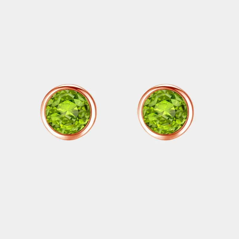 Natural Peridot Minimalist Luxury Silver Earrings - OOAKB