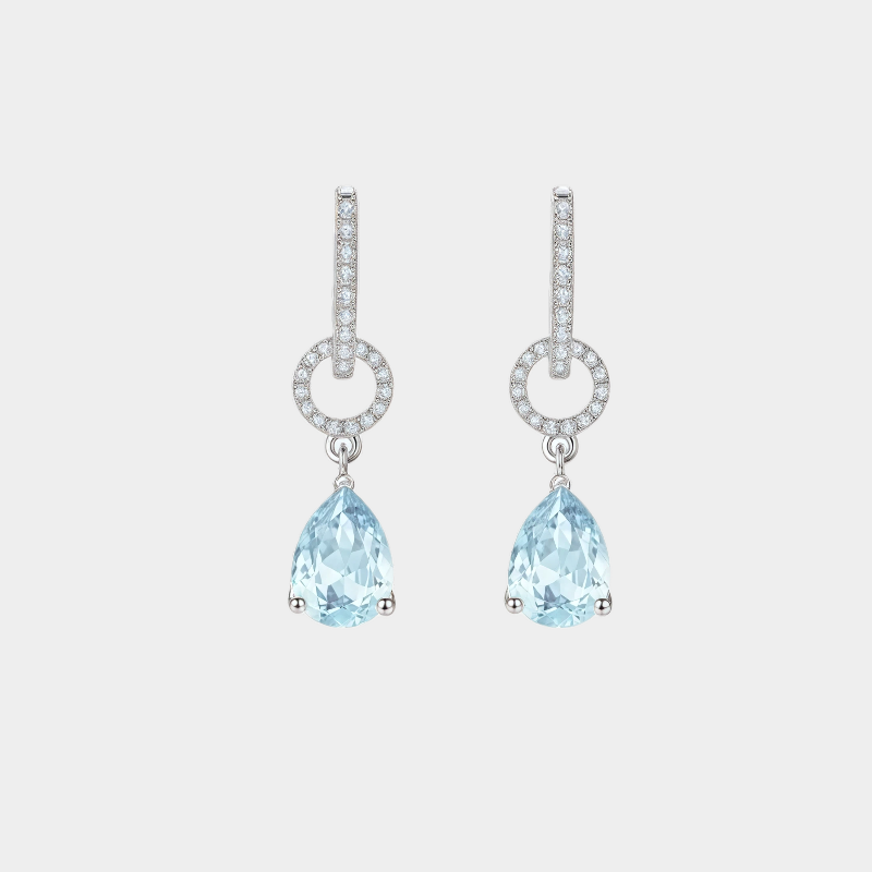 Topaz S925 Silver Teardrop-Shaped Earrings
