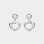 Mother of Pearl Heart-Shaped Pearl Earrings