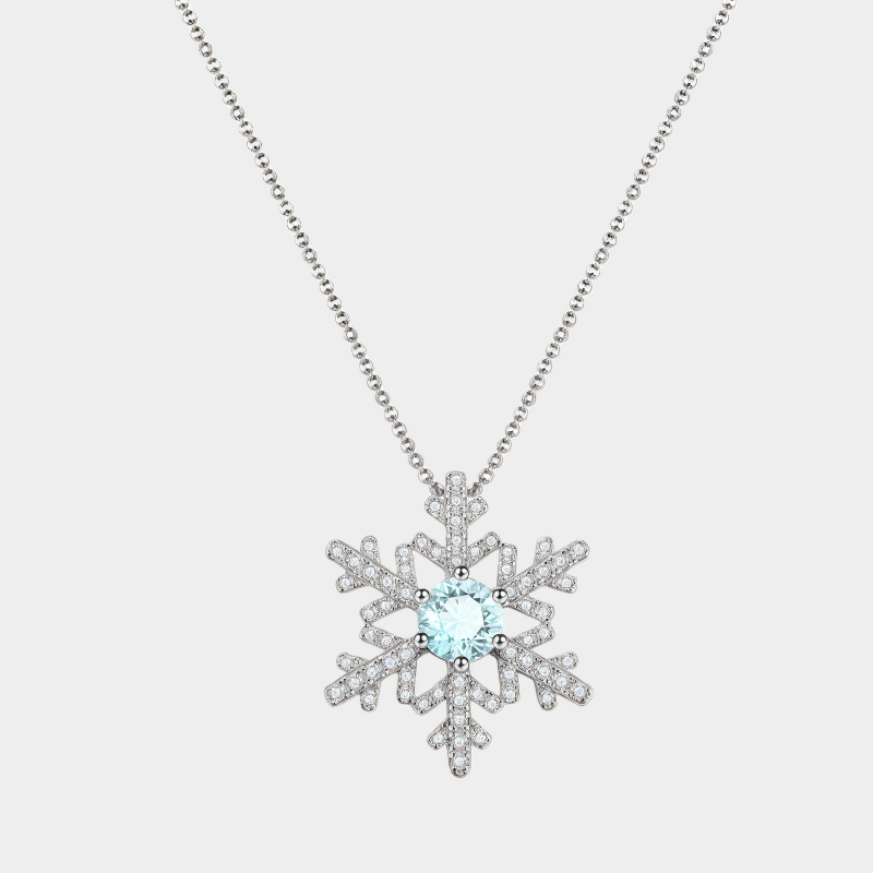Topaz S925 Silver Gold-Plated Snowflake Necklace