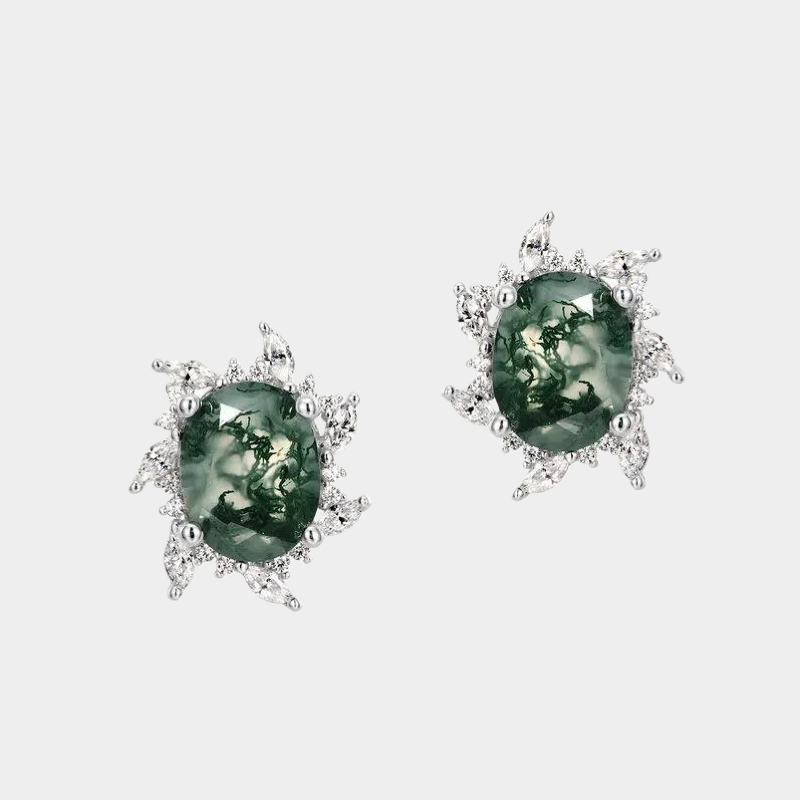 New Style Fashionable Moss Agate Earrings