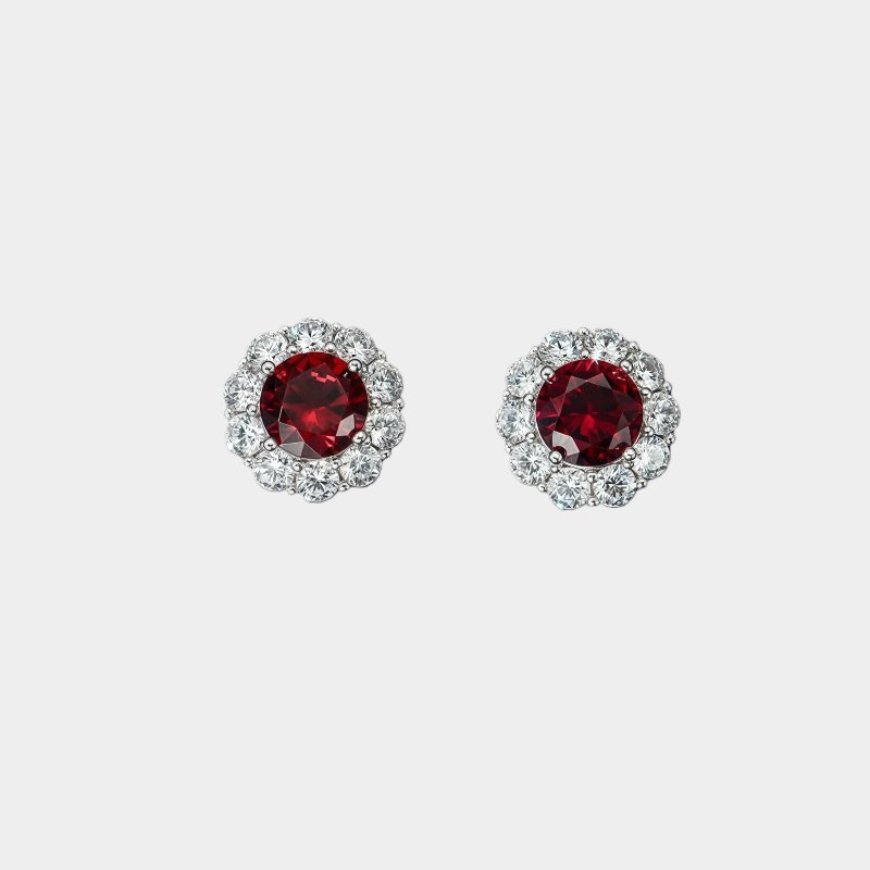 Ruby Earrings S925 Silver Women's Style