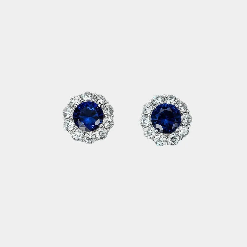 Sapphire Earrings S925 Silver Drop Earrings - OOAKB