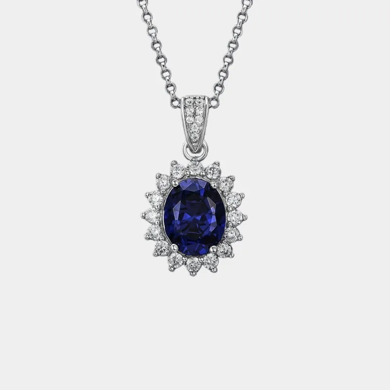 Tanzanite Pendant Necklace S925 Silver Women's Style - OOAKB