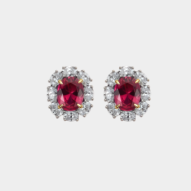 Ruby Earrings S925 Silver Drop Earrings