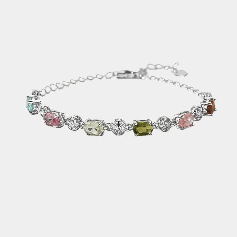 Natural Tourmaline Bracelet S925 Silver - OOAKB