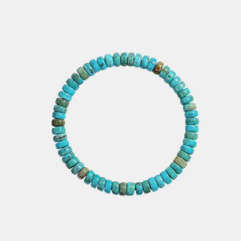 Turquoise Straight-Cut Abacus Bead Bracelet - OOAKB