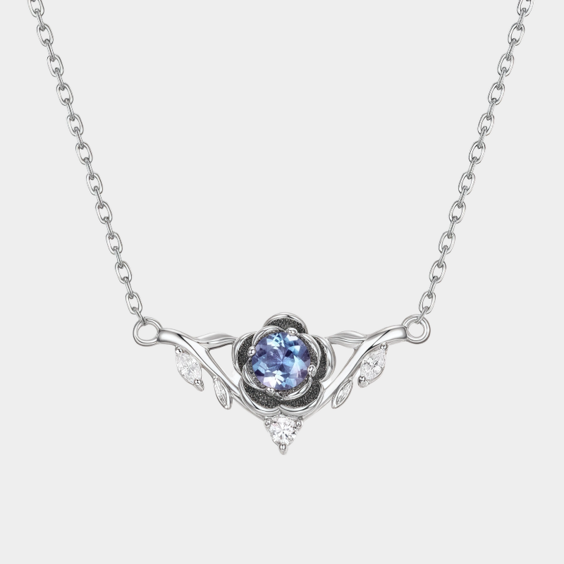 Silver Alexandrite Wing Necklace Women's Style