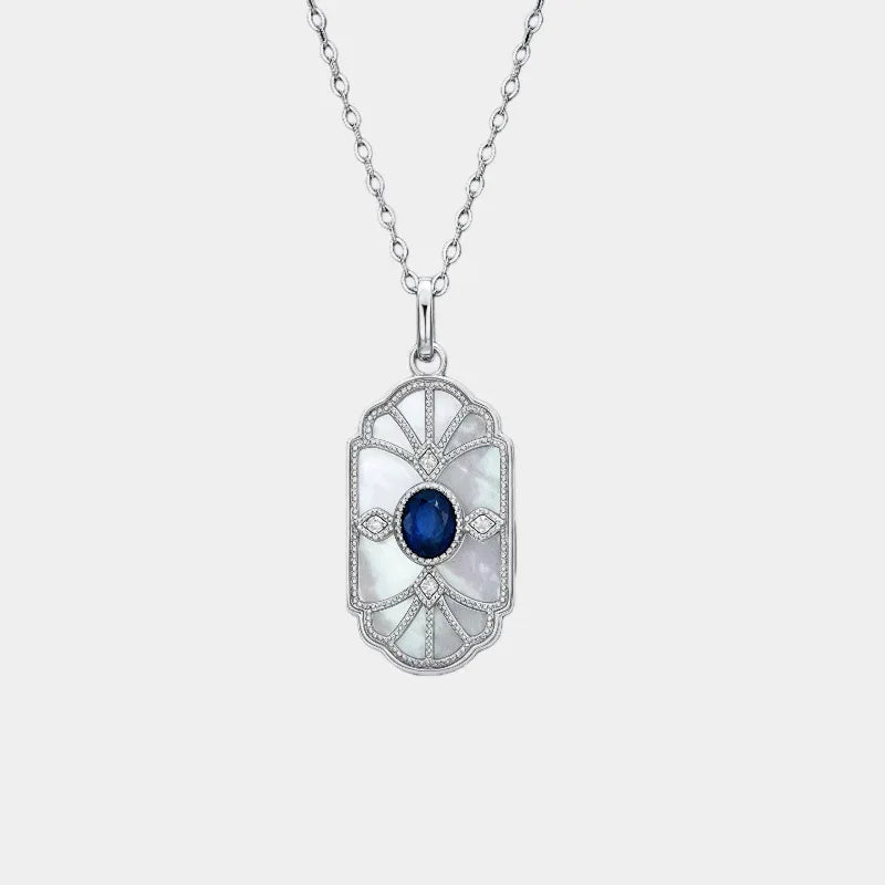 Sapphire S925 Silver Light Luxury Pendant Necklace Women's Style - OOAKB