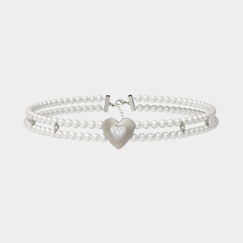 Double-Layer Pearl Heart-Shaped Pearl Chain