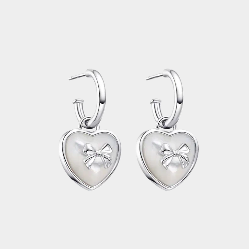 Mother of Pearl Heart-Shaped Pearl Earrings