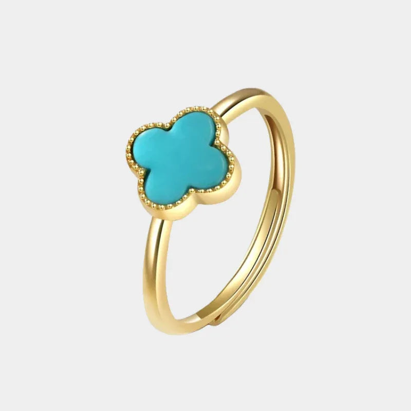 Natural Turquoise Clover Ring - OOAKB