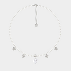 Sparkling Zircon Baroque Heart-Shaped Pearl Collarbone Chain