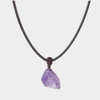 Amethyst Collarbone Chain 925 Silver Black Cord Necklace