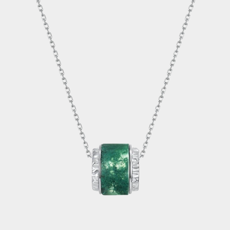 Moss Agate Collarbone Necklace