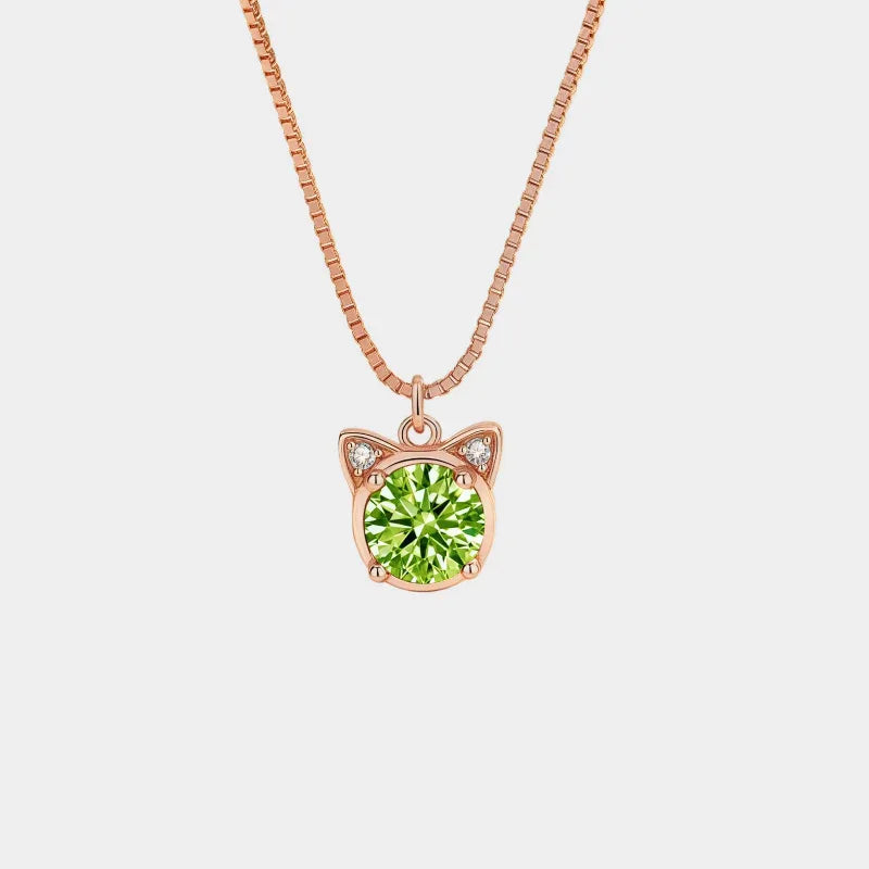 Natural Peridot Cat Luxury Collar Necklace - OOAKB