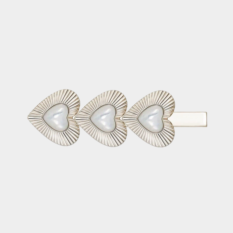 Retro Maillard Heart-Shaped Pearl Hair Clip
