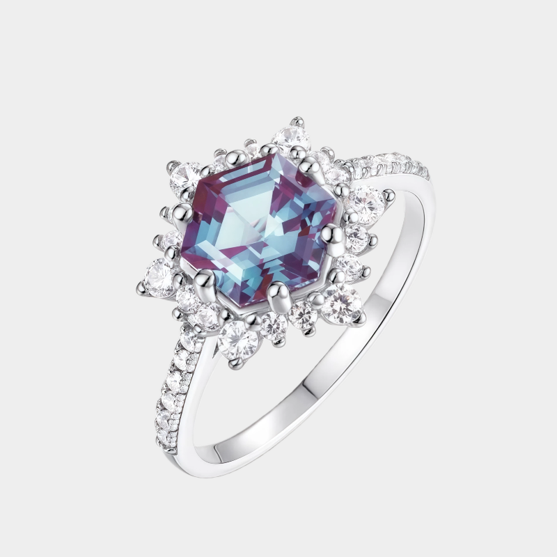 Alexandrite Sunflower Ring Women's Style