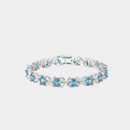 Aquamarine Butterfly Full-Diamond Bracelet S925 Silver Women's Style