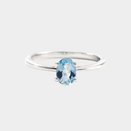 Aquamarine Minimalist Index Finger Ring