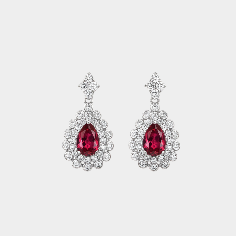 Starlight Series Ruby Teardrop Earrings