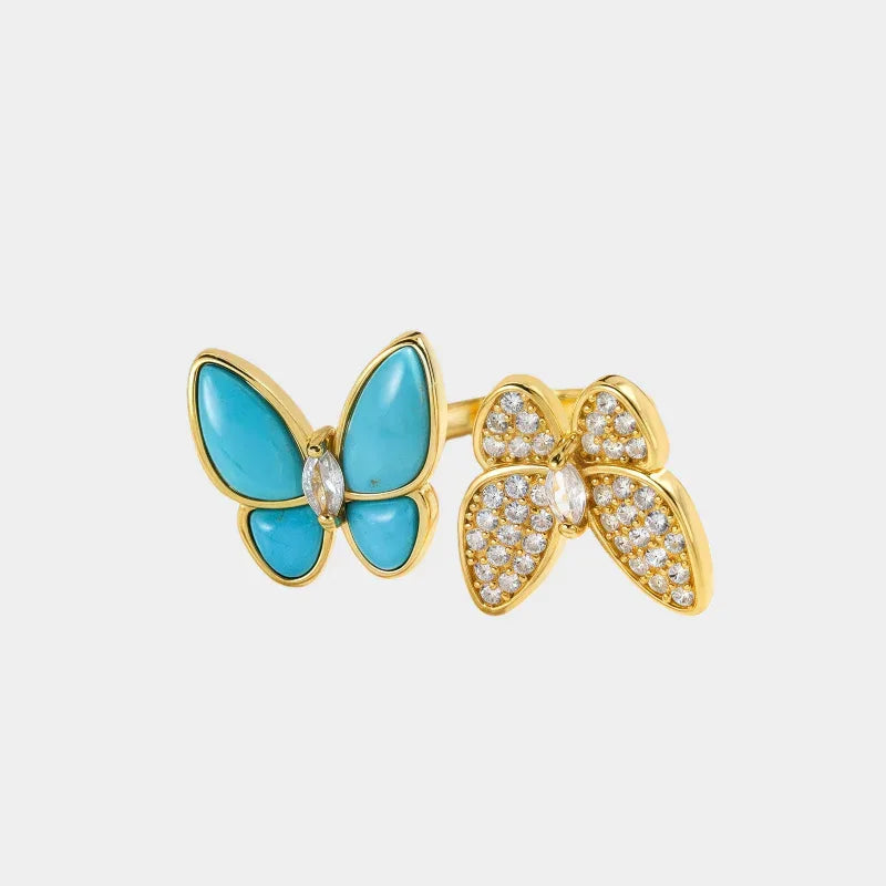 Natural Turquoise Butterfly Luxury Ring - OOAKB