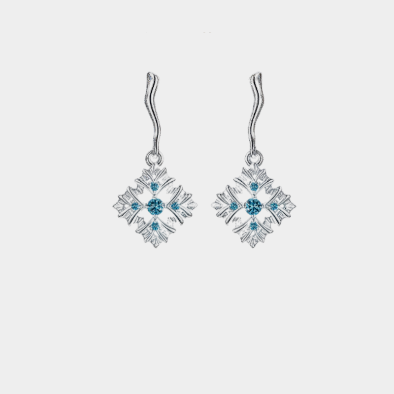 Topaz S925 Silver Snowflake Earrings