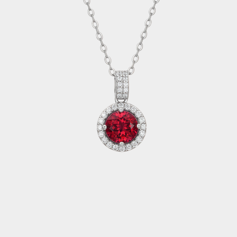 Pigeon Blood Ruby Diamond-Inlaid Light Luxury Clavicle Chain