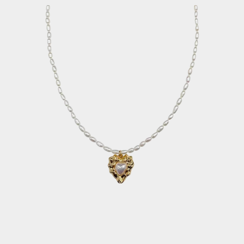 Natural Freshwater Heart-Shaped Pearl Collarbone Chain