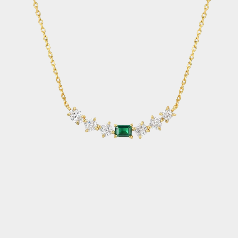 Emerald Elf Necklace S925 Silver Women's Style