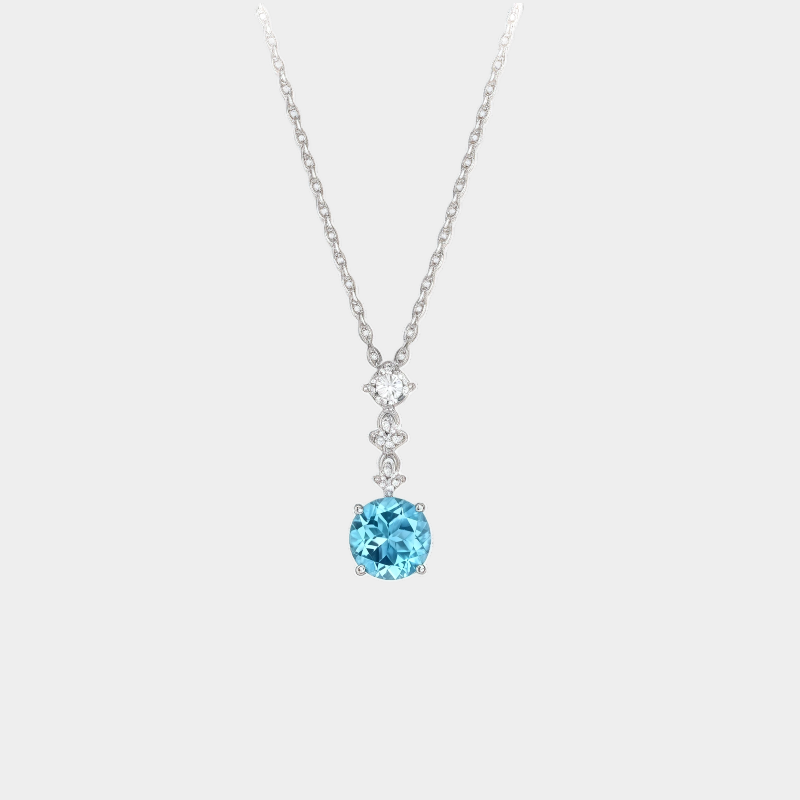 Topaz S925 Rhodium Plated Bubble Necklace