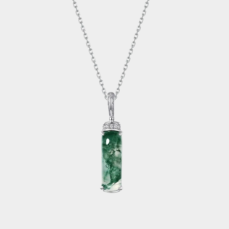 New Style Perfume Bottle Moss Agate Pendant