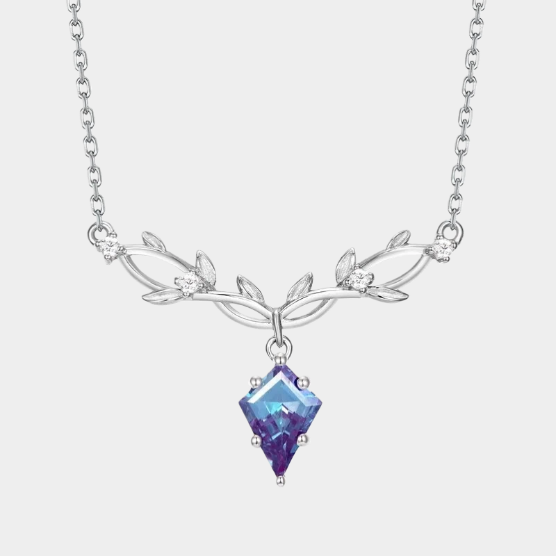 Alexandrite Diamond-Inlaid Collarbone Chain