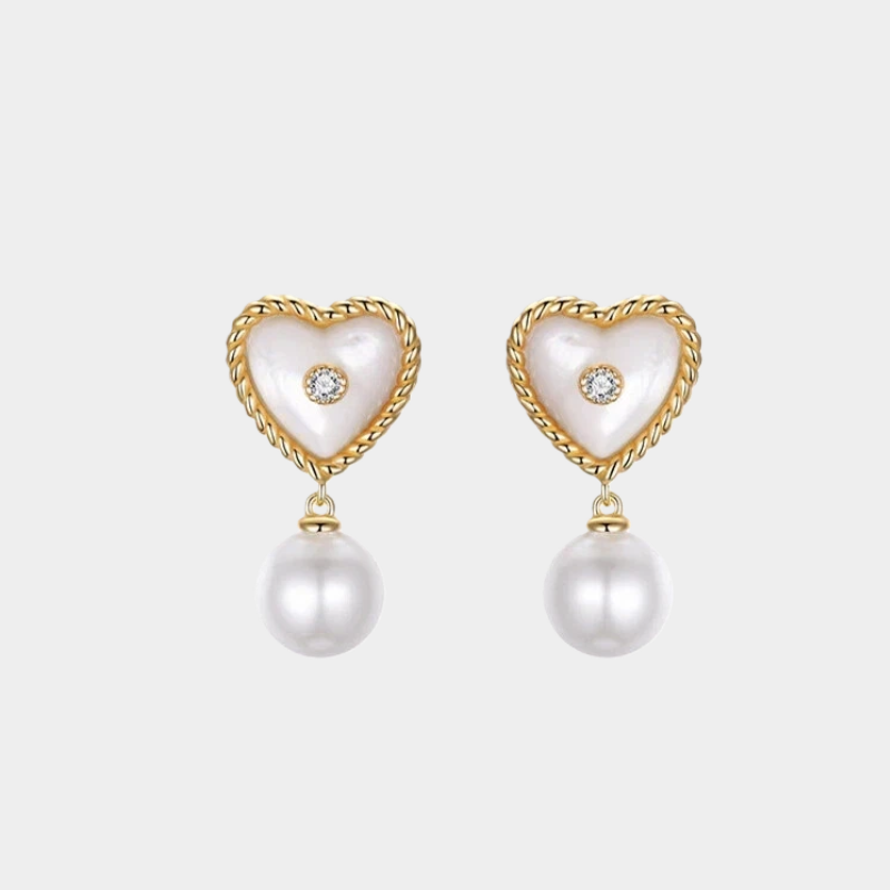 Light Luxury High-End Heart-Shaped Pearl Earrings