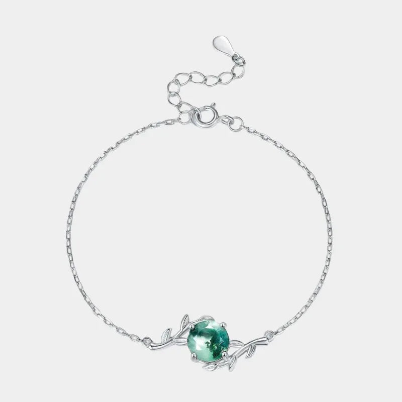 Moss Agate Flower Leaf Series Bracelet - OOAKB