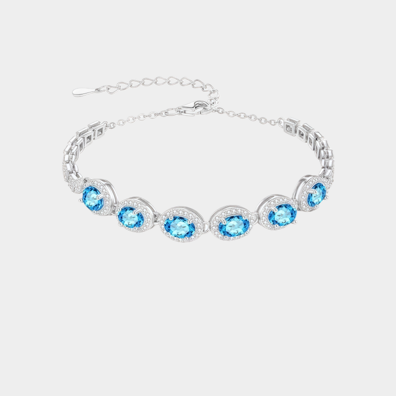 Topaz S925 Silver Elliptical Bracelet