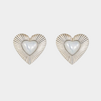 Retro Vintage Heart-Shaped Pearl Earrings