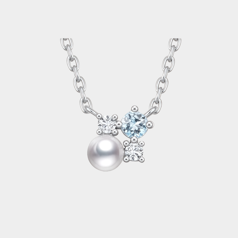 Topaz S925 Silver Saltwater Pearl Necklace
