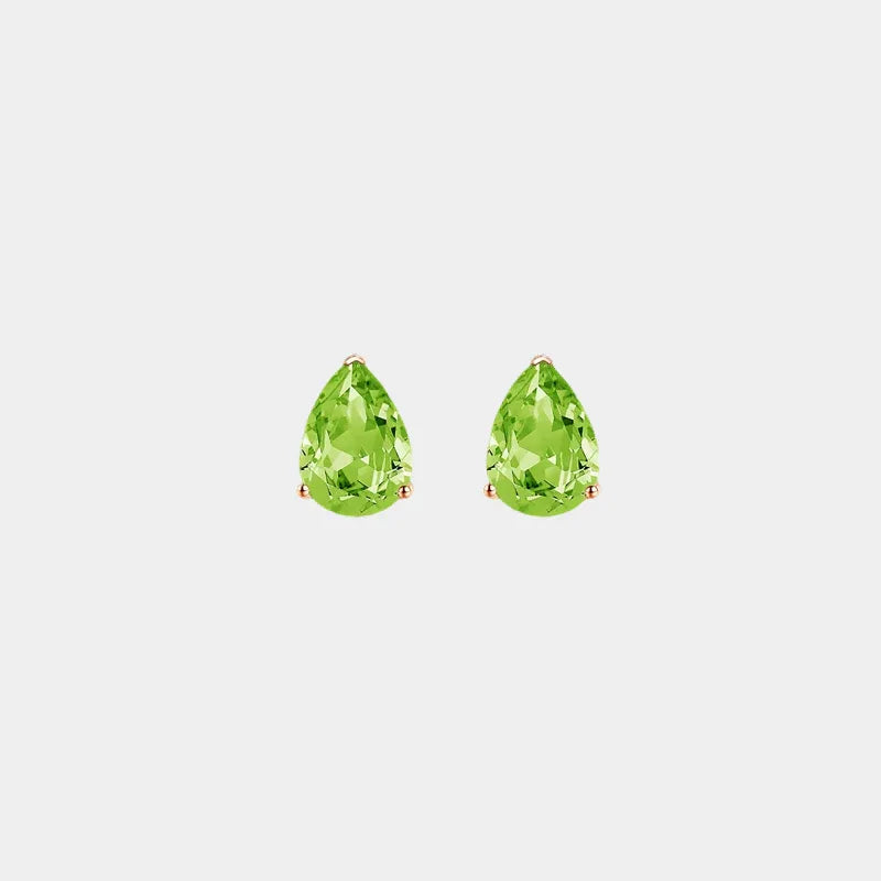 Natural Peridot Water Drop Luxury Silver Earrings - OOAKB