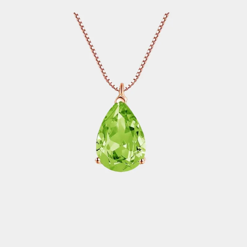 Natural Peridot Water Drop Luxury Collar Necklace - OOAKB