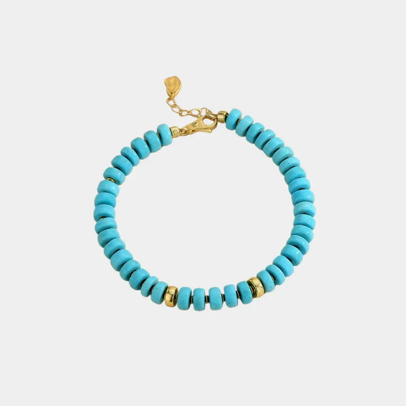 Natural Turquoise Abacus Bead DIY Luxury Bracelet - OOAKB