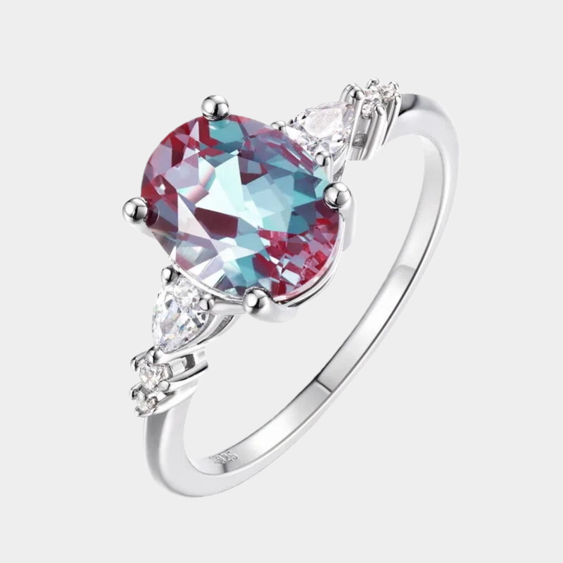 Alexandrite Geometric Ring Women's Style