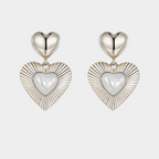 Maillard Retro Heart-Shaped Pearl Earrings
