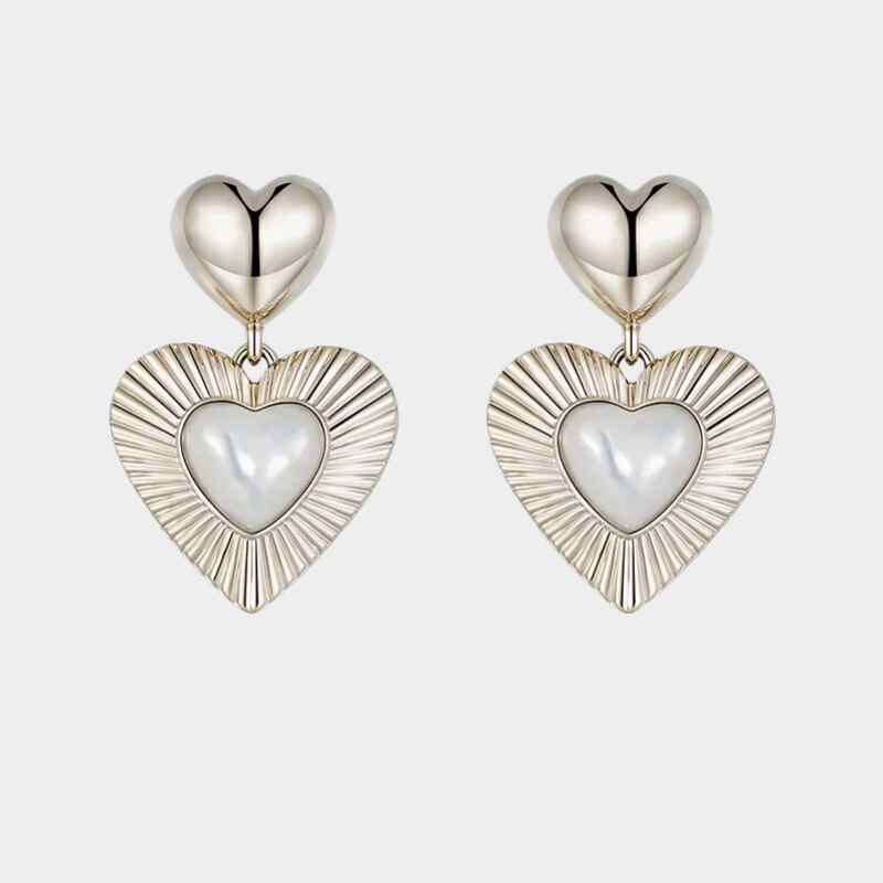Maillard Retro Heart-Shaped Pearl Earrings