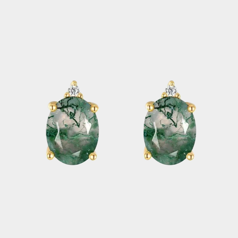Unique Charm Moss Agate Earrings